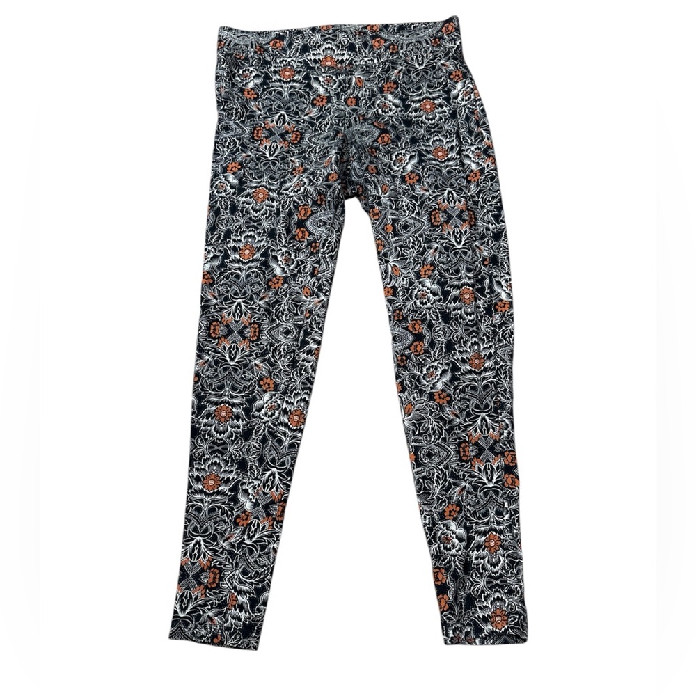 TORRID black and orange floral print leggings